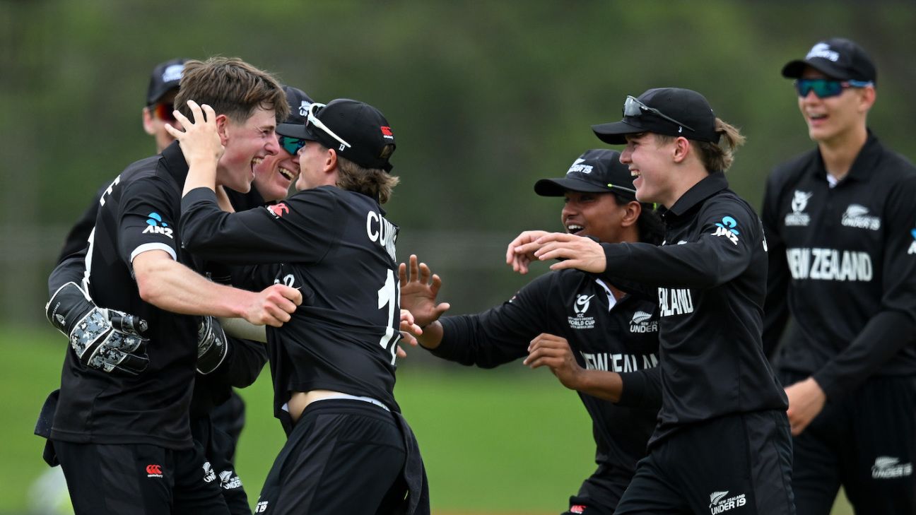 U19 World Cup - New Zealand clinch thriller by one wicket after non-striker's run-out backing up