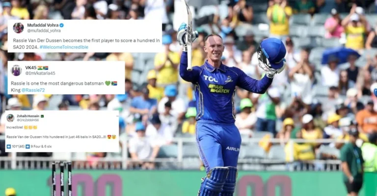 Twitter reactions: Rassie van der Dussen’s blazing ton powers MI Cape Town to big win over Joburg Super Kings in SA20 2024