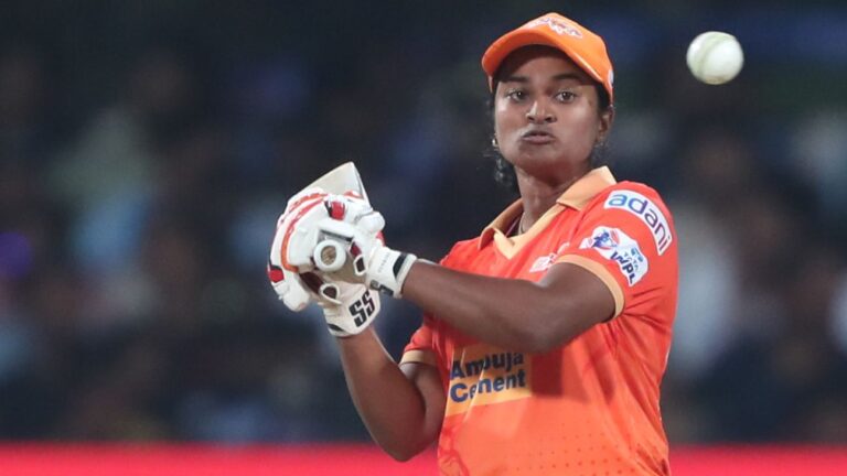 Gujarat Giants Sayali Satghare comes in for D Hemalatha as the first concussion substitute in the WPL